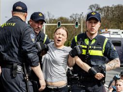 La activista sueca, Greta Thunberg ha sido detenida en Holanda junto a un grupo de manifestantes. AP / RAMON VAN FLYMEN