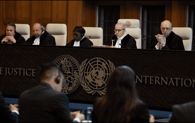 La Corte Internacional en La Haya, Holanda, el 30 de abril de 2024, por un caso presentado por Mexico contra Ecuador.AP/Peter Dejong)