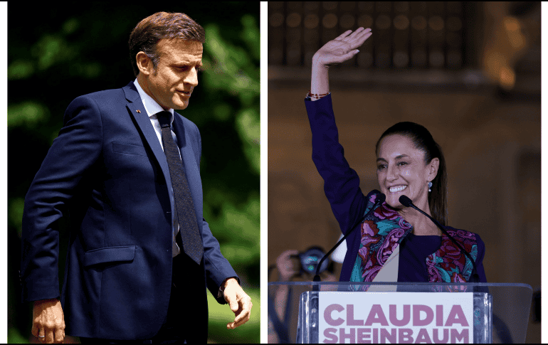 Macron se integra a la lista de mandatarios que han felicitado a Claudia Sheinbaum. EFE / SARAH MEYSSONNIER Xinhua / Francisco Cañedo