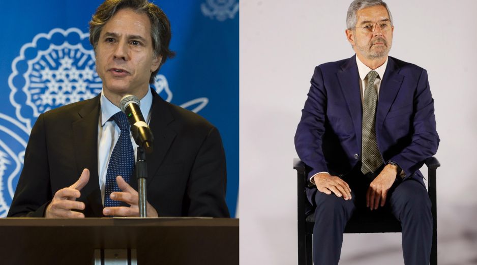 El secretario de Estado de Estados Unidos, Antony Blinken, felicitó a Juan Ramón de la Fuente, quien será el próximo secretario de Relaciones Exteriores (SRE). AFP / EFE / I. Esquivel