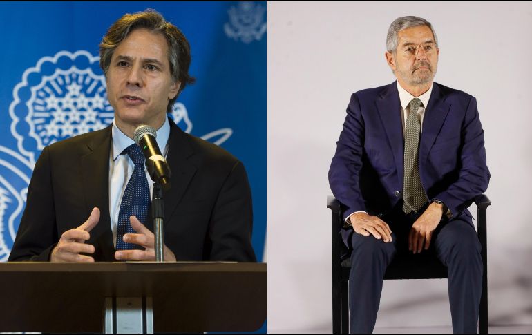 El secretario de Estado de Estados Unidos, Antony Blinken, felicitó a Juan Ramón de la Fuente, quien será el próximo secretario de Relaciones Exteriores (SRE). AFP / EFE / I. Esquivel