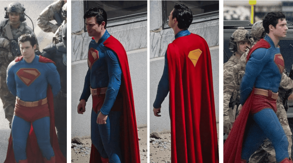 Las nuevas imágenes de David Crosenwot como Superman han causado furor entre los fans. ESPECIAL / X: @nightwaynes / @CQuill97